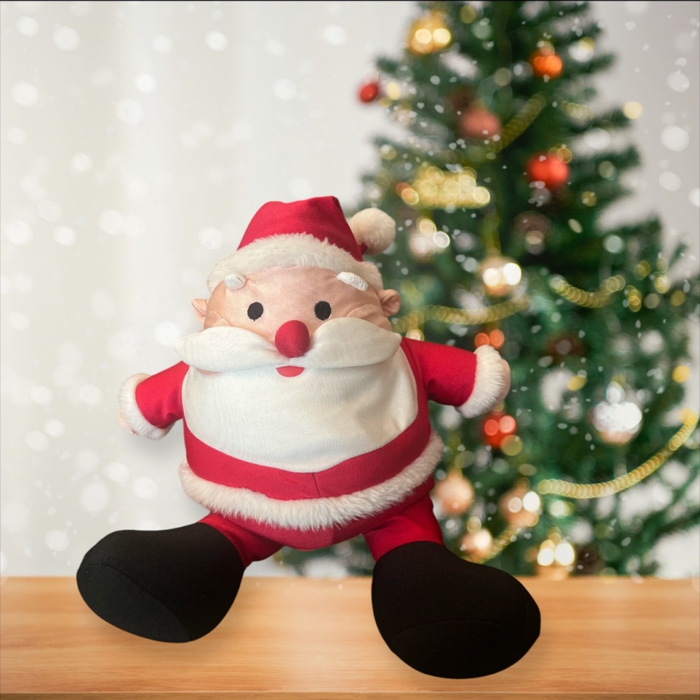 Moshi 10" Sitting Santa Claus Nylon Plush Squishy Stuffed Micro bead Toy
